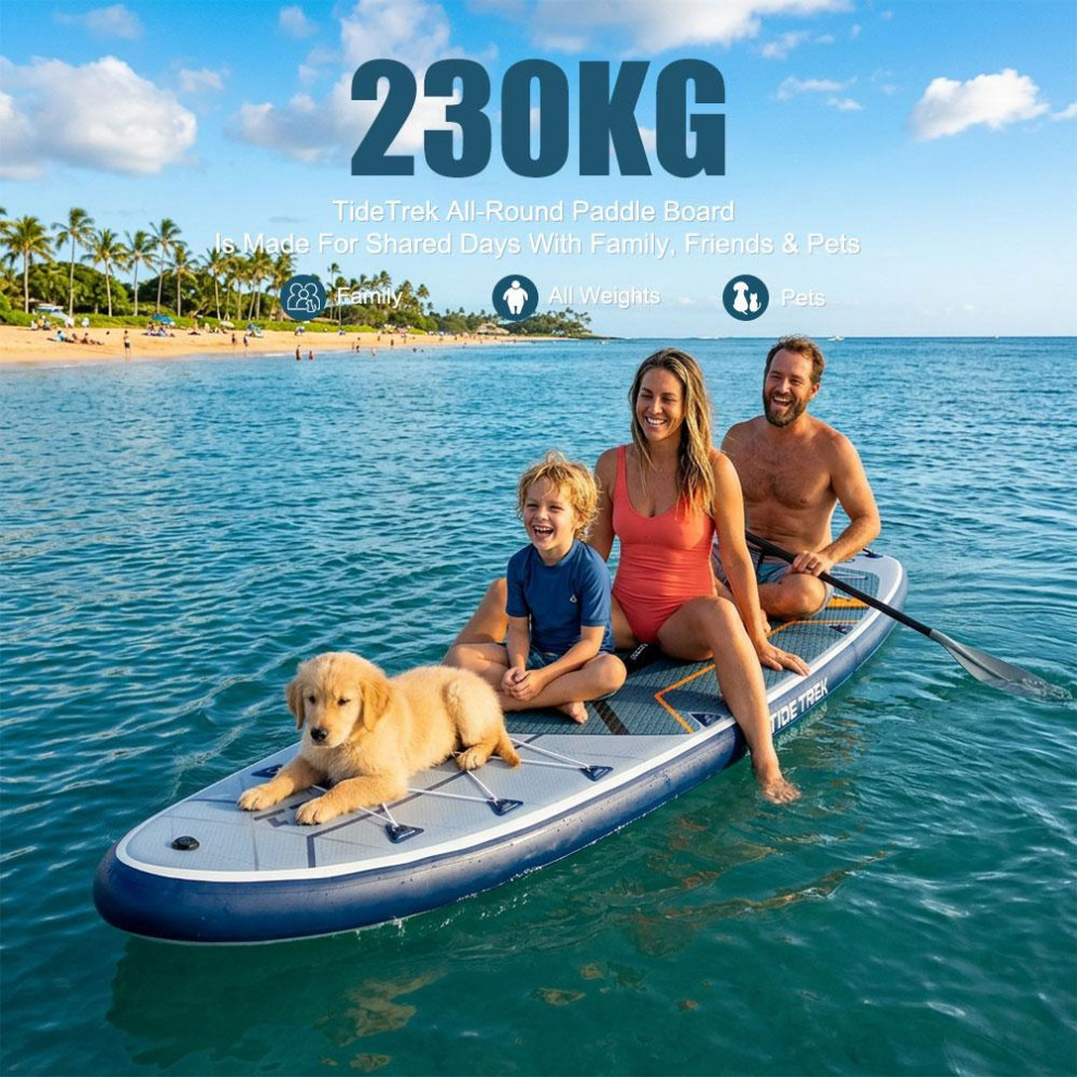 Сапборд TIDETREK SUPTT72F (350*89*15) синий с сиденьем и двойным веслом, код 78945
